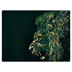 Angry Male Lion Two Sides Premium Plush Fleece Blanket (extra Small) by Mog4mog4