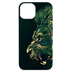 Angry Male Lion Iphone 14 Black Uv Print Case by Mog4mog4