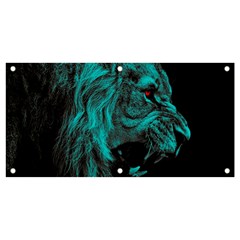 Angry Male Lion Predator Carnivore Banner And Sign 4  X 2  by Mog4mog4