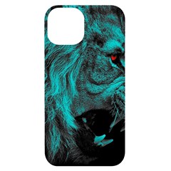Angry Male Lion Predator Carnivore Iphone 14 Black Uv Print Case by Mog4mog4