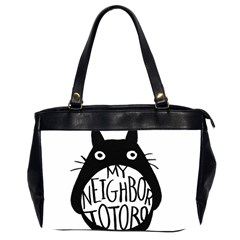 My Neighbor Totoro Black And White Oversize Office Handbag (2 Sides) by Mog4mog4