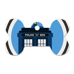 Doctor Who Tardis Dog Tag Bone (one Side) by Mog4mog4