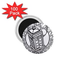 Bad Wolf Tardis Art Drawing Doctor Who 1 75  Magnets (100 Pack)  by Mog4mog4