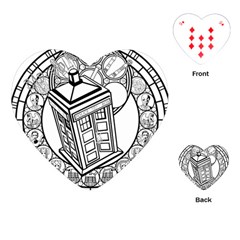 Bad Wolf Tardis Art Drawing Doctor Who Playing Cards Single Design (heart) by Mog4mog4