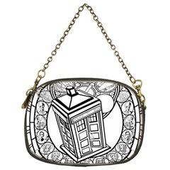 Bad Wolf Tardis Art Drawing Doctor Who Chain Purse (one Side) by Mog4mog4