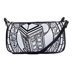 Bad Wolf Tardis Art Drawing Doctor Who Shoulder Clutch Bag by Mog4mog4