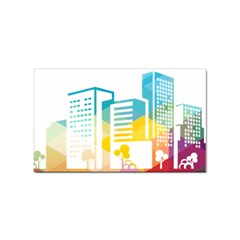 Silhouette Cityscape Building Icon Color City Sticker (rectangular)