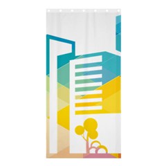 Silhouette Cityscape Building Icon Color City Shower Curtain 36  X 72  (stall)  by Mog4mog4
