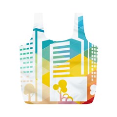 Silhouette Cityscape Building Icon Color City Full Print Recycle Bag (m) by Mog4mog4