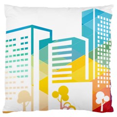 Silhouette Cityscape Building Icon Color City Large Premium Plush Fleece Cushion Case (two Sides) by Mog4mog4