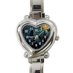 Hogwarts Castle Van Gogh Heart Italian Charm Watch