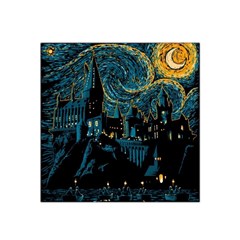 Hogwarts Castle Van Gogh Satin Bandana Scarf 22  X 22  by Mog4mog4