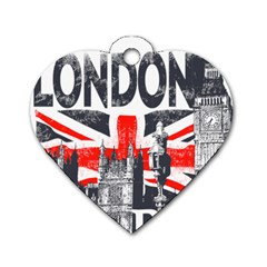 Big Ben City Of London Dog Tag Heart (two Sides) by Mog4mog4