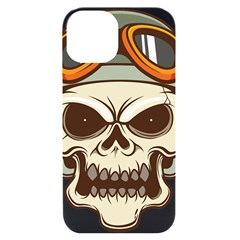 Motorcycle Helmet Skull Clip Art Cranial Skeleton Iphone 14 Black Uv Print Case by Mog4mog4