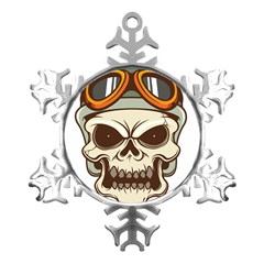 Motorcycle Helmet Skull Clip Art Cranial Skeleton Metal Small Snowflake Ornament by Mog4mog4