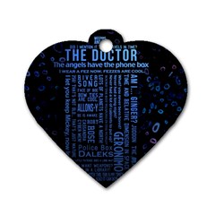 Doctor Who Tardis Dog Tag Heart (two Sides) by Mog4mog4
