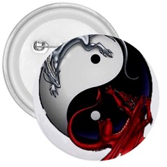 Yin And Yang Chinese Dragon 3  Buttons by Mog4mog4