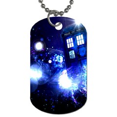 Tardis Background Space Dog Tag (one Side) by Mog4mog4