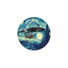 Star Starship The Starry Night Van Gogh Golf Ball Marker by Mog4mog4