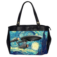 Star Starship The Starry Night Van Gogh Oversize Office Handbag (2 Sides) by Mog4mog4