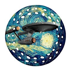 Star Starship The Starry Night Van Gogh Round Filigree Ornament (two Sides) by Mog4mog4