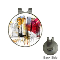 New York City Skyline Vector Illustration Hat Clips With Golf Markers by Mog4mog4