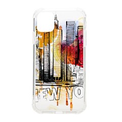 New York City Skyline Vector Illustration Iphone 11 Tpu Uv Print Case by Mog4mog4