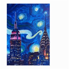 Starry Night In New York Van Gogh Manhattan Chrysler Building And Empire State Building Small Garden Flag (two Sides) by Mog4mog4