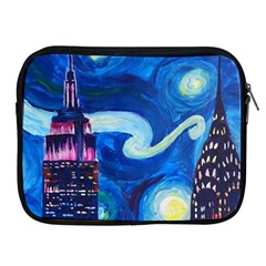 Starry Night In New York Van Gogh Manhattan Chrysler Building And Empire State Building Apple Ipad 2/3/4 Zipper Cases by Mog4mog4
