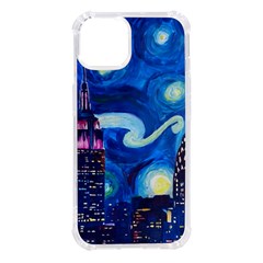 Starry Night In New York Van Gogh Manhattan Chrysler Building And Empire State Building Iphone 14 Tpu Uv Print Case by Mog4mog4