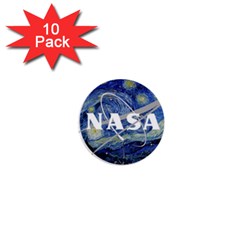 Vincent Van Gogh Starry Night Art Painting Planet Galaxy 1  Mini Buttons (10 Pack)  by Mog4mog4