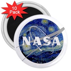 Vincent Van Gogh Starry Night Art Painting Planet Galaxy 3  Magnets (10 Pack)  by Mog4mog4