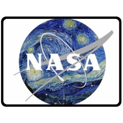 Vincent Van Gogh Starry Night Art Painting Planet Galaxy Fleece Blanket (large) by Mog4mog4