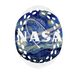 Vincent Van Gogh Starry Night Art Painting Planet Galaxy Oval Filigree Ornament (two Sides) by Mog4mog4