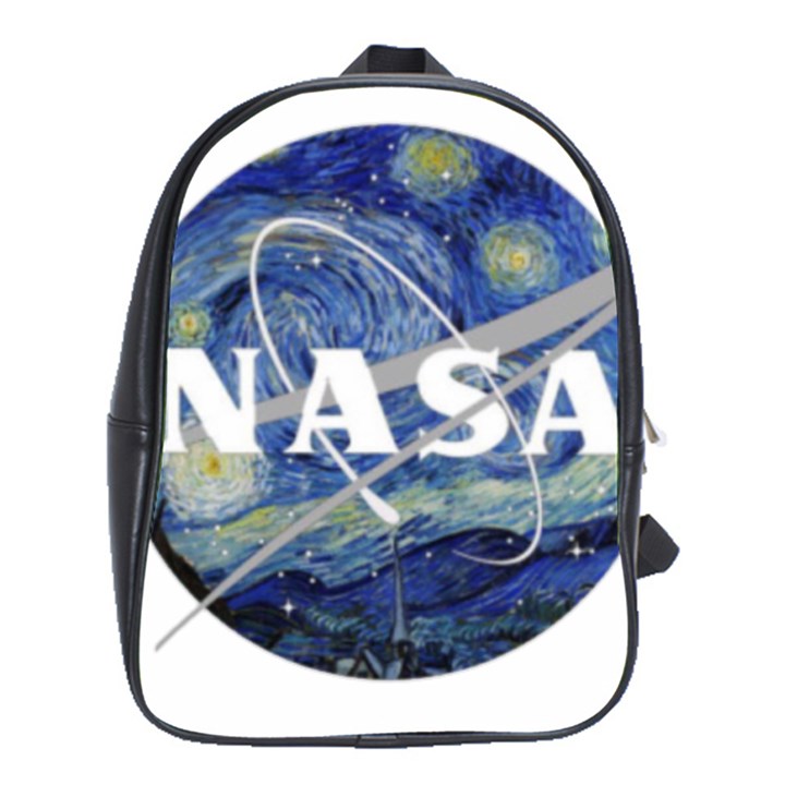 Vincent Van Gogh Starry Night Art Painting Planet Galaxy School Bag (XL)