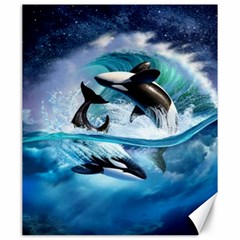 Orca Wave Water Underwater Canvas 20  X 24  by Mog4mog4