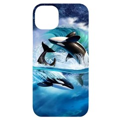 Orca Wave Water Underwater Iphone 14 Plus Black Uv Print Case by Mog4mog4
