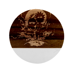 Cartoon Parody In Outer Space Marble Wood Coaster (round) by Mog4mog4