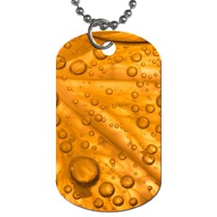 Lime Water Bubbles Macro Light Detail Background Dog Tag (two Sides)