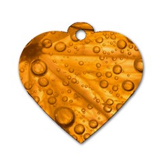 Lime Water Bubbles Macro Light Detail Background Dog Tag Heart (one Side) by Mog4mog4