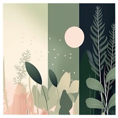 Spring Floral Plants Foliage Minimal Minimalist Wooden Puzzle Square by Mog4mog4