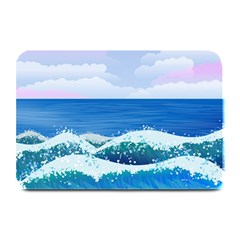 Illustration Landscape Sea Ocean Waves Beach Blue Plate Mats by Mog4mog4