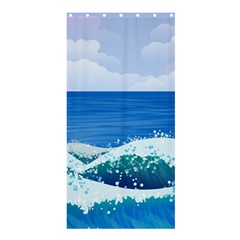 Illustration Landscape Sea Ocean Waves Beach Blue Shower Curtain 36  X 72  (stall)  by Mog4mog4