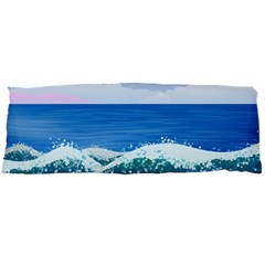 Illustration Landscape Sea Ocean Waves Beach Blue Body Pillow Case Dakimakura (two Sides)