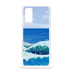 Illustration Landscape Sea Ocean Waves Beach Blue Samsung Galaxy S20 6 2 Inch Tpu Uv Case by Mog4mog4