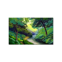 Landscape Illustration Nature Forest River Water Sticker Rectangular (100 Pack)