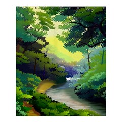 Landscape Illustration Nature Forest River Water Shower Curtain 60  X 72  (medium)  by Mog4mog4