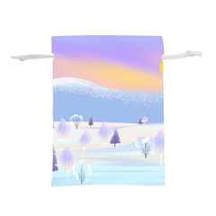 Vector Winter Landscape Sunset Evening Snow Lightweight Drawstring Pouch (l) by Mog4mog4