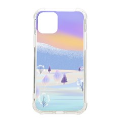 Vector Winter Landscape Sunset Evening Snow Iphone 11 Pro 5 8 Inch Tpu Uv Print Case by Mog4mog4