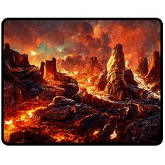 Nature Wallpaper Vulcanic Landscape Two Sides Fleece Blanket (medium)